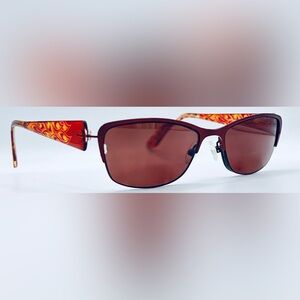 You’s Eyeworks 953 Red Oval Cat-Eye Half-Rim Sunglasses Frames Only